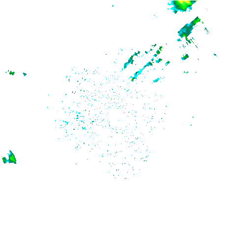 Rain radar, 70km range, 1:10am
